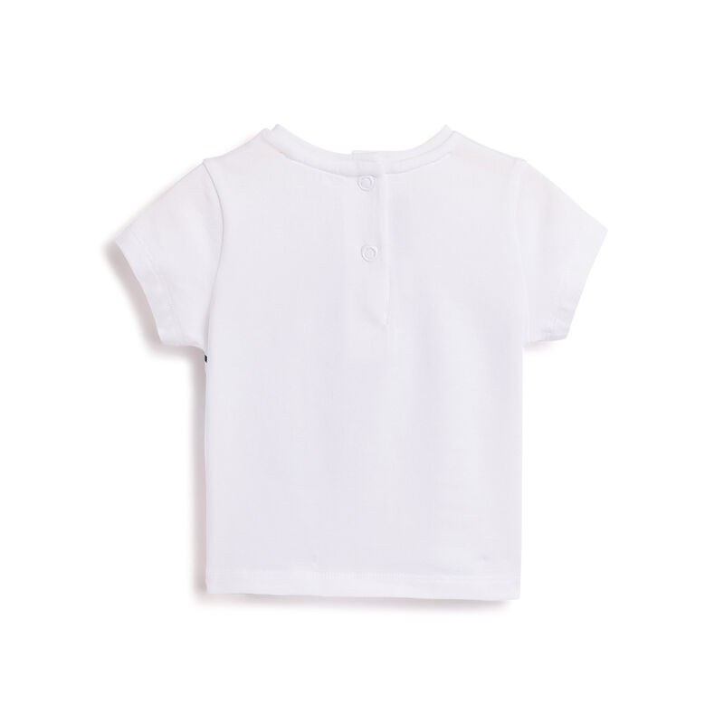 Girls White Striped Short Sleeve T-Shirt image number 1